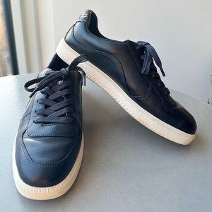 Vince Navy Blue Sneakers 8 with Snakeskin Detail